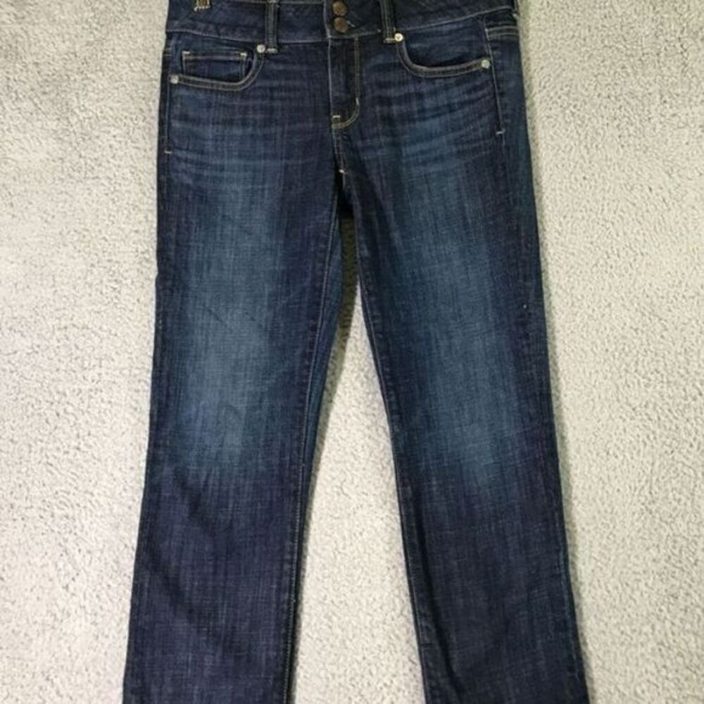 American Eagle Jeans Womens 4 Cropped Blue Artist Stretch Regular Denim Ladies